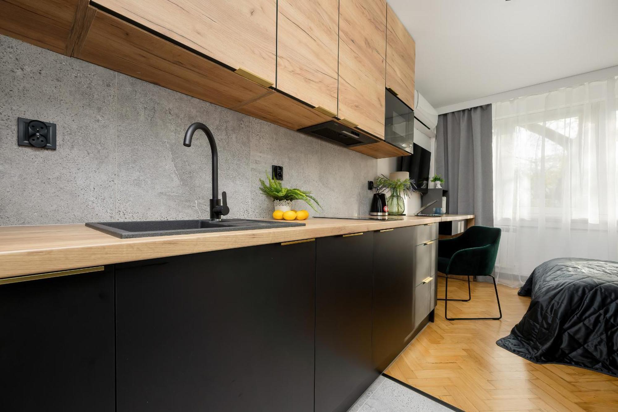 Modern Black & Wooden Apartment Warsaw Near The Airport By Noclegi Renters Екстер'єр фото
